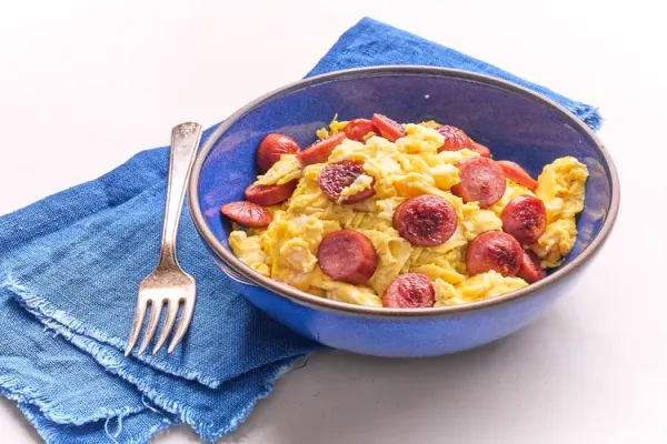Scrambled Hot Dogs and Eggs