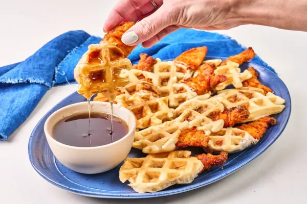 3 Ingredient Chicken and Waffle Bites