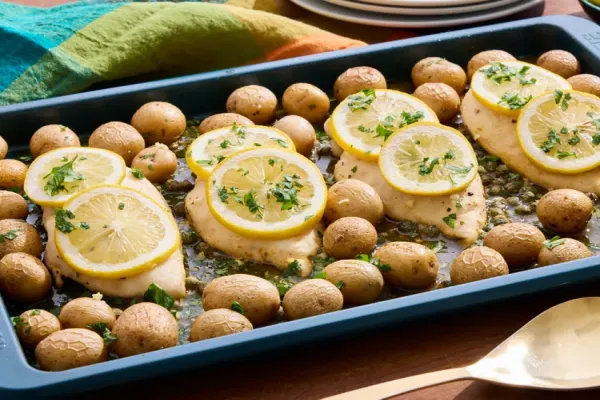 Sheet Pan Chicken Piccata and Potatoes