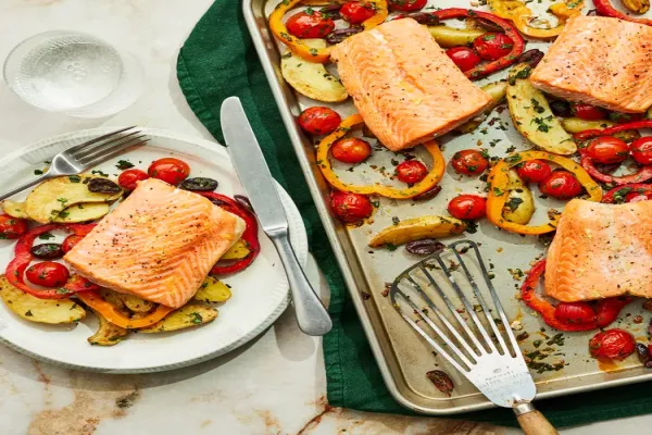 Sheet Pan Roasted Salmon & Vegetables