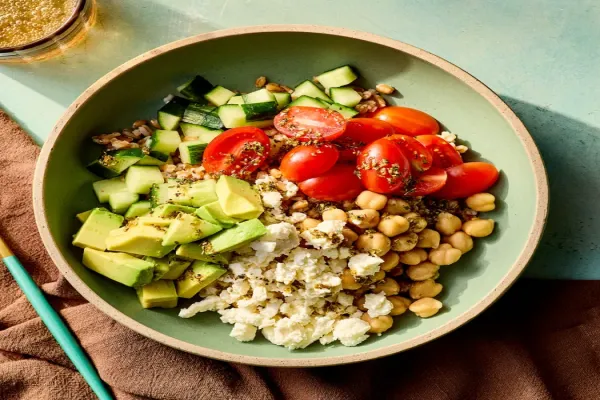 Chickpea Grain Bowl with Feta & Tomatoes