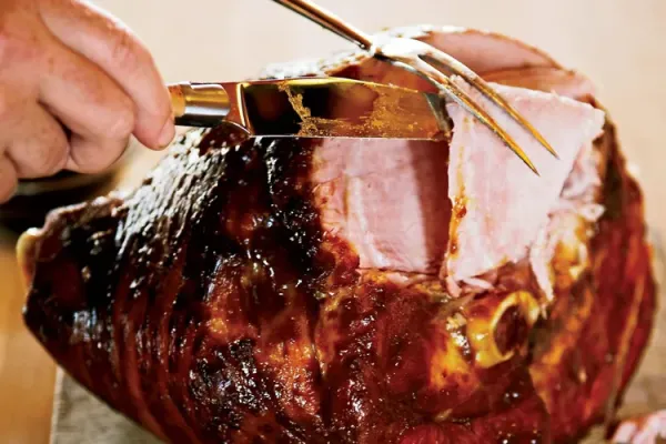 Dr Pepper Glazed Ham with Prunes