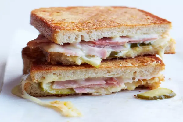 Inside Out Grilled Ham and Cheese Sandwiches