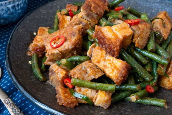 Crisp Green Beans with Pork Belly