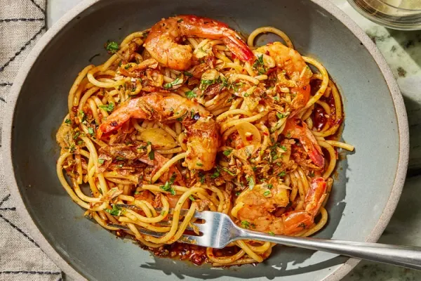 Chili Crisp Shrimp Scampi