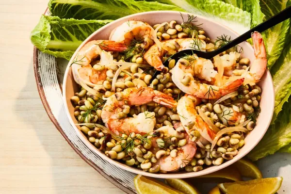 Pickled Shrimp and Field Pea Lettuce Wraps