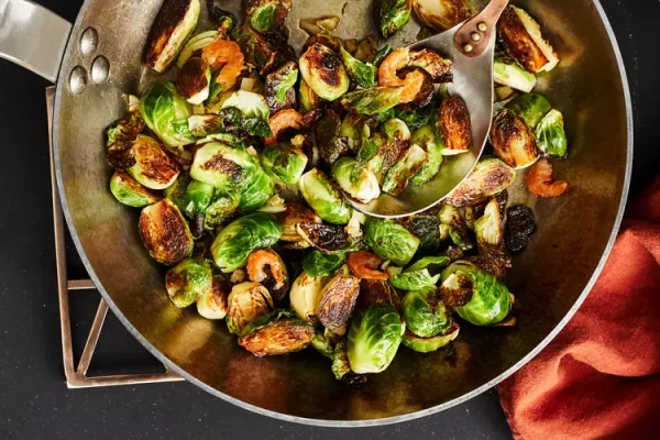 Brussels Sprouts with Shrimp Sauce