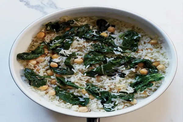 Indian Cumin Fried Rice with Spinach