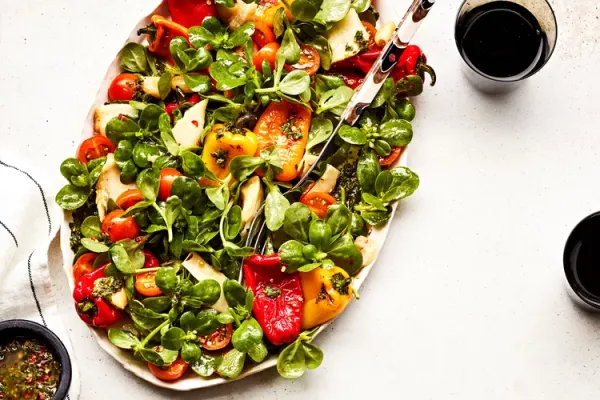 Poached Salt Cod Salad with Sweet Peppers