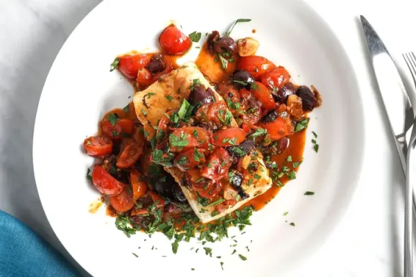 Sea Bass with Sicilian Cherry Tomato Sauce