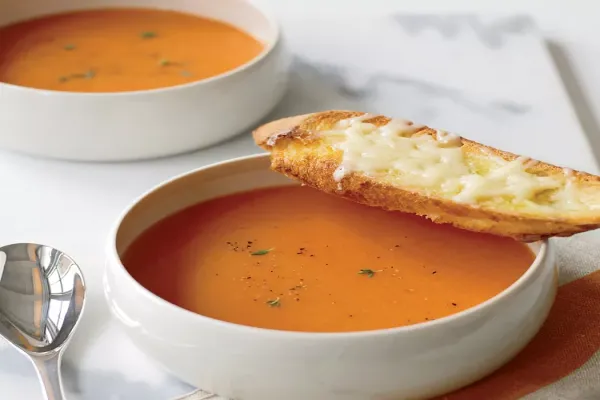 Smoky Tomato Soup with Gruyère Toasts
