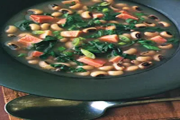 Black Eyed Pea Soup with Greens and Ham