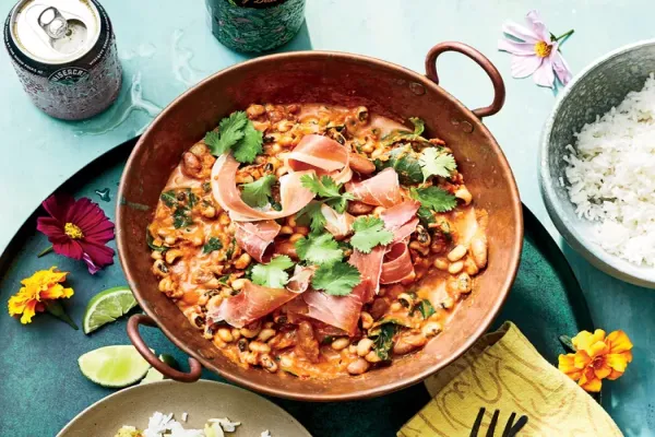 Dal Makhani with Collards and Country Ham