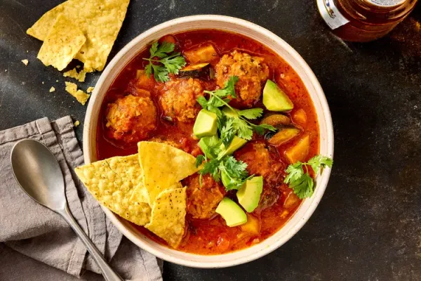 Chipotle Turkey Meatball Soup