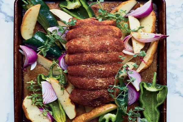 Ancho Rubbed Turkey Breast with Vegetables